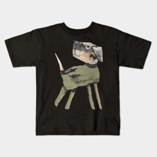 Dog, looking back. Collaged Dog for Dog Lovers. Kids T-Shirt